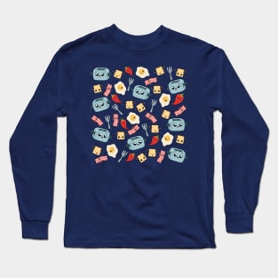 Kawaii Breakfast Pattern Long Sleeve T-Shirt